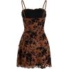 imageVerdusa Womens Lettuce Trim Floral Print Mesh Sleeveless A Line Short Cami DressBrown Floral
