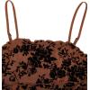 imageVerdusa Womens Lettuce Trim Floral Print Mesh Sleeveless A Line Short Cami DressBrown Floral