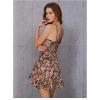 imageVerdusa Womens Lettuce Trim Floral Print Mesh Sleeveless A Line Short Cami DressBrown Flower
