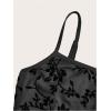 imageVerdusa Womens Lettuce Trim Floral Print Mesh Sleeveless A Line Short Cami DressDark Black