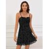 imageVerdusa Womens Lettuce Trim Floral Print Mesh Sleeveless A Line Short Cami DressEbony Flower