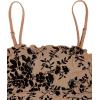 imageVerdusa Womens Lettuce Trim Floral Print Mesh Sleeveless A Line Short Cami DressKhaki