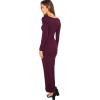 imageVerdusa Womens Long Sleeve Square Neck Bodycon Maxi Long DressWine
