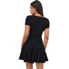 imageVerdusa Womens Surplice Neck Short Sleeve Mini Wrap A Line Fit and Flare DressBlack