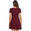 imageVerdusa Womens Surplice Neck Short Sleeve Mini Wrap A Line Fit and Flare DressBurgundy