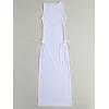 imageVerdusa Womens Swimsuit Mesh Cover Up High Split Drawstring Bikini Long DressWhite Mesh