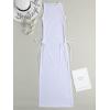 imageVerdusa Womens Swimsuit Mesh Cover Up High Split Drawstring Bikini Long DressWhite Mesh