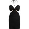 imageVerdusa Womens Casual Sleeveless Tie Backless Cut Out V Neck Bodycon Halter Mini Beach Boho DressBlack