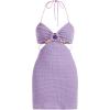 imageVerdusa Womens Casual Sleeveless Tie Backless Cut Out V Neck Bodycon Halter Mini Beach Boho DressDusty Purple