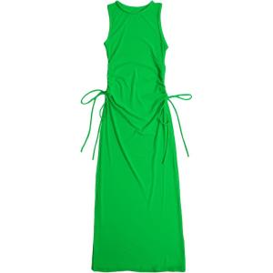 imageVerdusa Womens Swimsuit Mesh Cover Up High Split Drawstring Bikini Long DressGrass Green