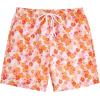 imageVerdusa Mens Floral Print Drawstring Elastic Waist Swim Trunks Summer Beach ShortsFloral Orange