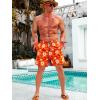 imageVerdusa Mens Floral Print Drawstring Elastic Waist Swim Trunks Summer Beach ShortsOrange