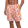 imageVerdusa Mens Floral Print Drawstring Elastic Waist Swim Trunks Summer Beach ShortsPink Orange