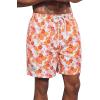 imageVerdusa Mens Floral Print Drawstring Elastic Waist Swim Trunks Summer Beach ShortsPink Orange