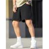 imageVerdusa Mens High Waist Straight Leg Casual Solid Denim ShortsBlack