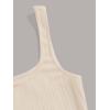 imageVerdusa Womens Casual Sleeveless Square Neck High Waist Rib Knit Tank Long DressApricot
