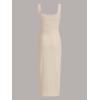 imageVerdusa Womens Casual Sleeveless Square Neck High Waist Rib Knit Tank Long DressApricot