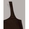 imageVerdusa Womens Casual Sleeveless Square Neck High Waist Rib Knit Tank Long DressCoffee Brown