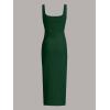 imageVerdusa Womens Casual Sleeveless Square Neck High Waist Rib Knit Tank Long DressDark Green