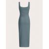 imageVerdusa Womens Casual Sleeveless Square Neck High Waist Rib Knit Tank Long DressDusty Blue
