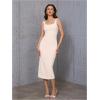 imageVerdusa Womens Casual Sleeveless Square Neck High Waist Rib Knit Tank Long DressLight Apricot