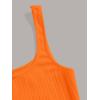 imageVerdusa Womens Casual Sleeveless Square Neck High Waist Rib Knit Tank Long DressOrange