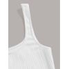 imageVerdusa Womens Casual Sleeveless Square Neck High Waist Rib Knit Tank Long DressSolid White