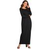 imageVerdusa Womens Long Sleeve Pocketed Loose Long Lounge Maxi DressBlack