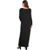 imageVerdusa Womens Long Sleeve Pocketed Loose Long Lounge Maxi DressBlack