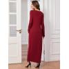 imageVerdusa Womens Long Sleeve Pocketed Loose Long Lounge Maxi DressBurgundy
