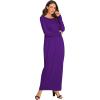 imageVerdusa Womens Long Sleeve Pocketed Loose Long Lounge Maxi DressDark Purple