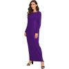 imageVerdusa Womens Long Sleeve Pocketed Loose Long Lounge Maxi DressDark Purple