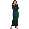 imageVerdusa Womens Long Sleeve Pocketed Loose Long Lounge Maxi DressGreen