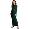 imageVerdusa Womens Long Sleeve Pocketed Loose Long Lounge Maxi DressGreen