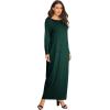 imageVerdusa Womens Long Sleeve Pocketed Loose Long Lounge Maxi DressGreen
