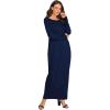 imageVerdusa Womens Long Sleeve Pocketed Loose Long Lounge Maxi DressNavy