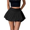 imageVerdusa Womens Pleated Bubble Skirt Y2K Elastic High Waisted Puffy Skorts ShortsBlack