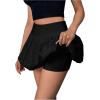 imageVerdusa Womens Pleated Bubble Skirt Y2K Elastic High Waisted Puffy Skorts ShortsBlack