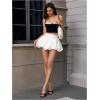 imageVerdusa Womens Pleated Bubble Skirt Y2K Elastic High Waisted Puffy Skorts ShortsWhite