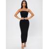 imageVerdusa Womens Strapless Sleeveless Split Back Long Bodycon Tube DressBlack