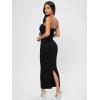 imageVerdusa Womens Strapless Sleeveless Split Back Long Bodycon Tube DressBlack