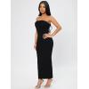 imageVerdusa Womens Strapless Sleeveless Split Back Long Bodycon Tube DressBlack