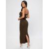 imageVerdusa Womens Strapless Sleeveless Split Back Long Bodycon Tube DressChocolate Brown