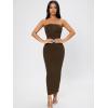 imageVerdusa Womens Strapless Sleeveless Split Back Long Bodycon Tube DressChocolate Brown