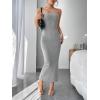 imageVerdusa Womens Strapless Sleeveless Split Back Long Bodycon Tube DressLight Grey