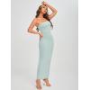 imageVerdusa Womens Strapless Sleeveless Split Back Long Bodycon Tube DressMint Green