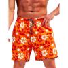 imageVerdusa Mens Floral Print Drawstring Elastic Waist Swim Trunks Summer Beach ShortsOrange