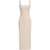 imageVerdusa Womens Casual Sleeveless Square Neck High Waist Rib Knit Tank Long DressApricot