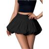imageVerdusa Womens Pleated Bubble Skirt Y2K Elastic High Waisted Puffy Skorts ShortsBlack