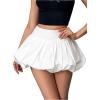 imageVerdusa Womens Pleated Bubble Skirt Y2K Elastic High Waisted Puffy Skorts ShortsWhite